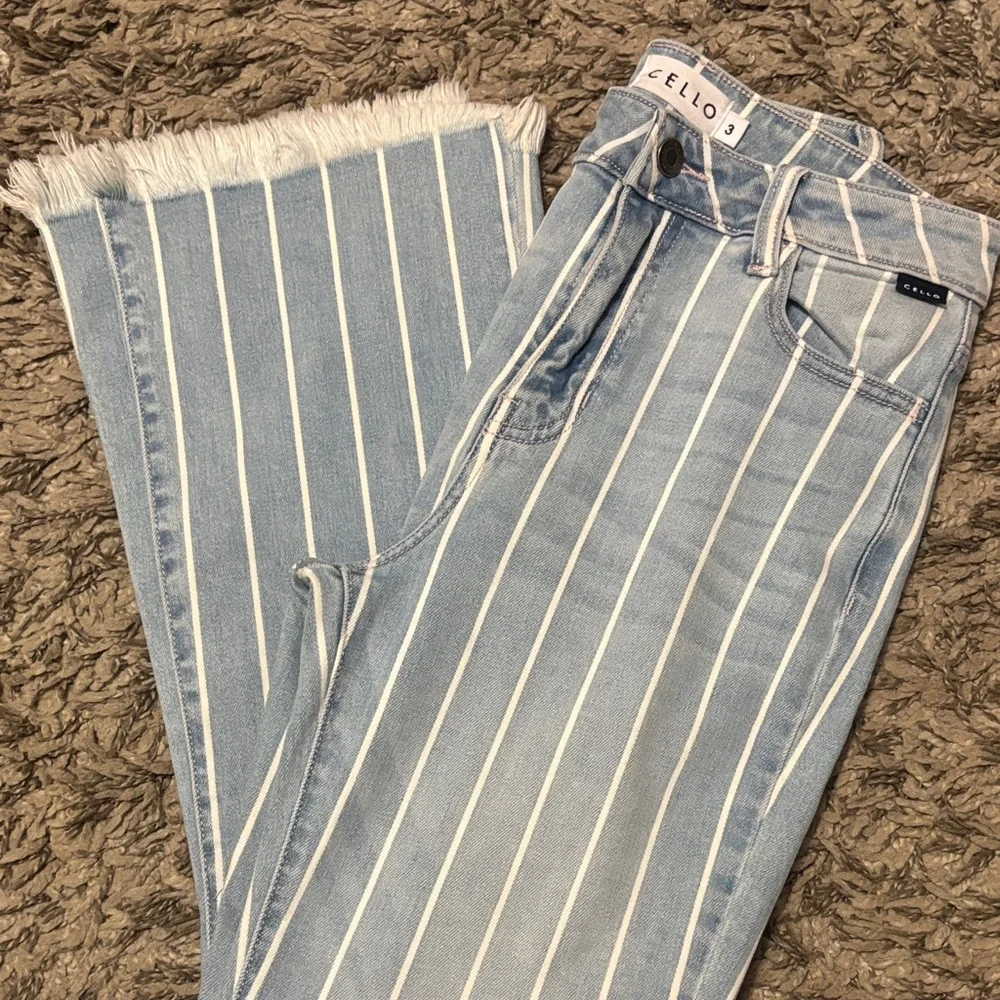Cello Light Blue Jeans with White Pinstripes - Picture 2 of 11